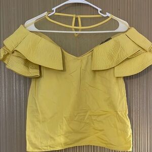 Gracia Yellow Ruffled Off-Shoulder Blouse